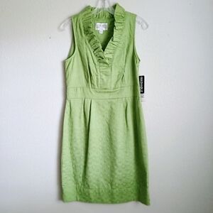 Retro Office Siren Green Sleevless Dress Womens Size 10